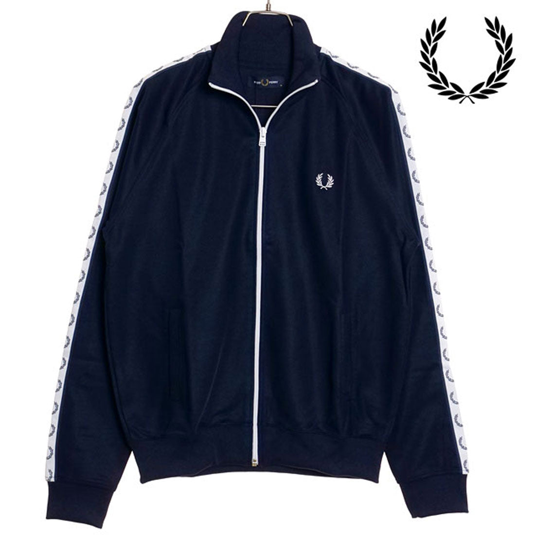 FRED PERRY TAPED TRACK JACKET CARBON-BLUE [J4620-885]