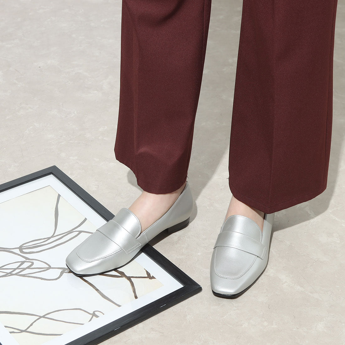 本革低反発インソールローファーパンプス FREACH PS5601