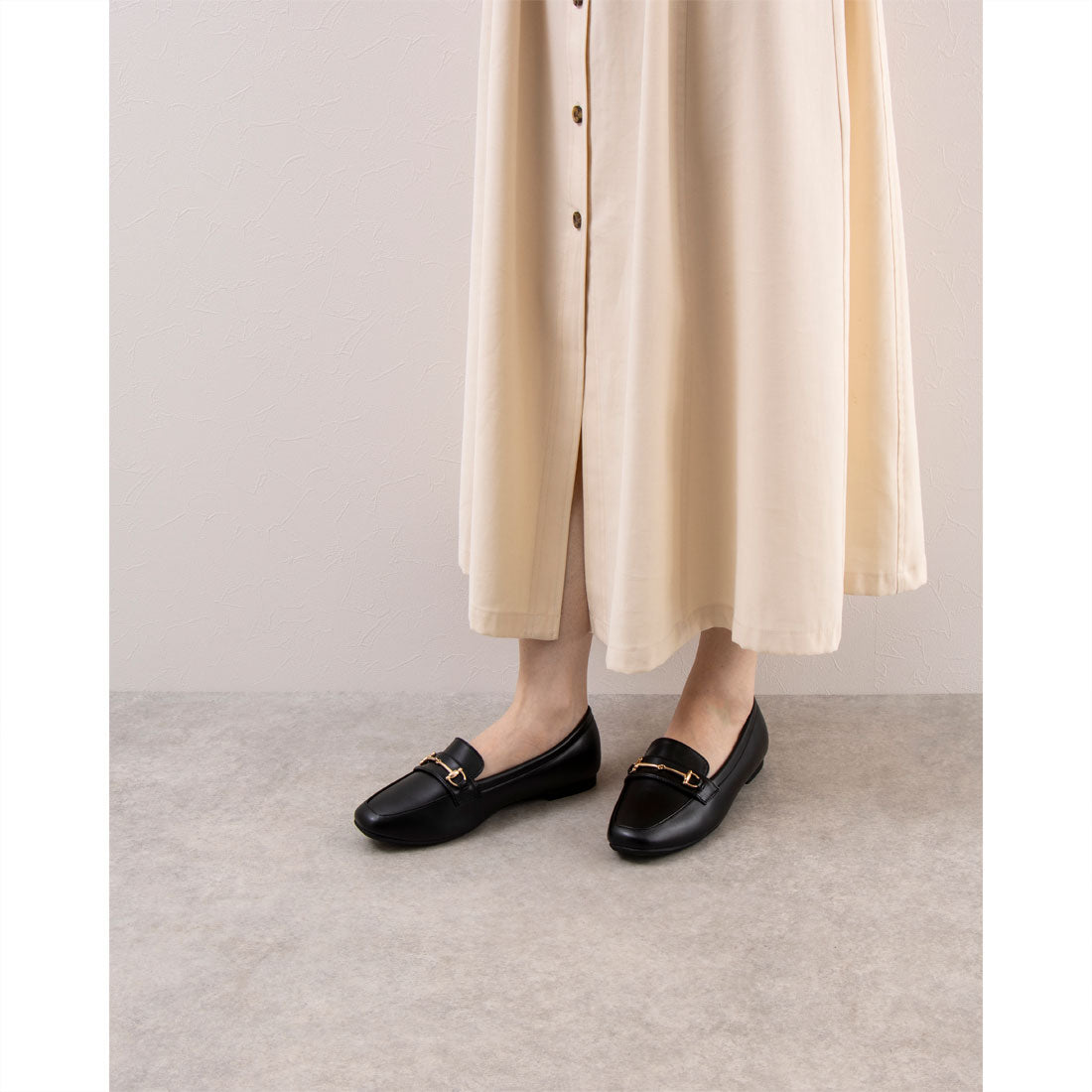 幅広 3E 防水 ビットローファー <1.0cmヒール> 【22.0cm~25.0cm】 FR-1126 fuwaraku