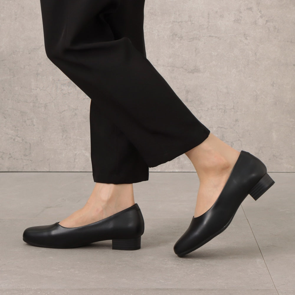 ゆったり幅広 5E 防水 ローヒールパンプス <2.5cmヒール> 【21.5cm~25.5cm】 FR-1105 fuwaraku