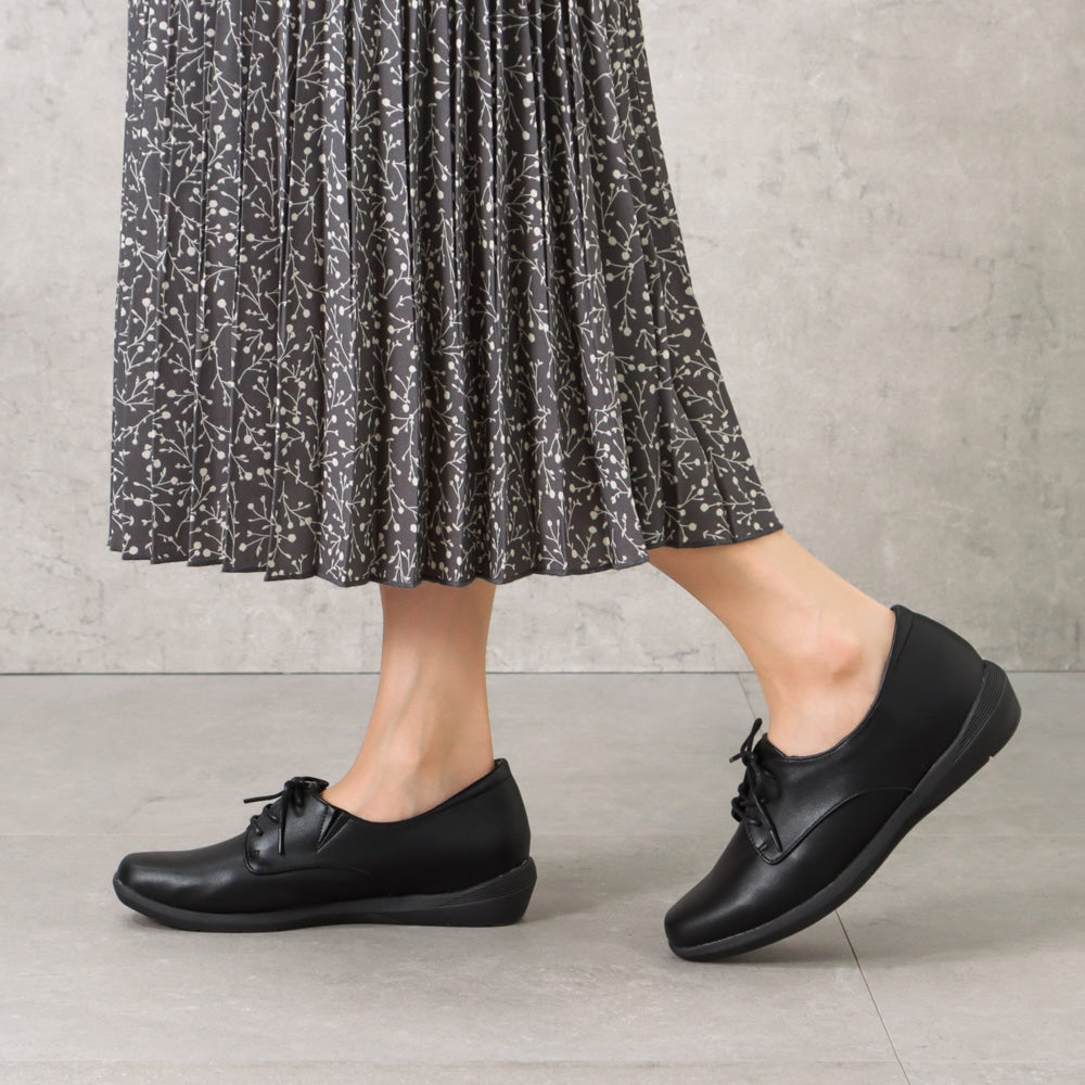 スニーカーパンプス 幅広 3E 防水 インヒール搭載 <4.0cmヒール> 【22.0cm~25.0cm】 FR-1112 fuwaraku