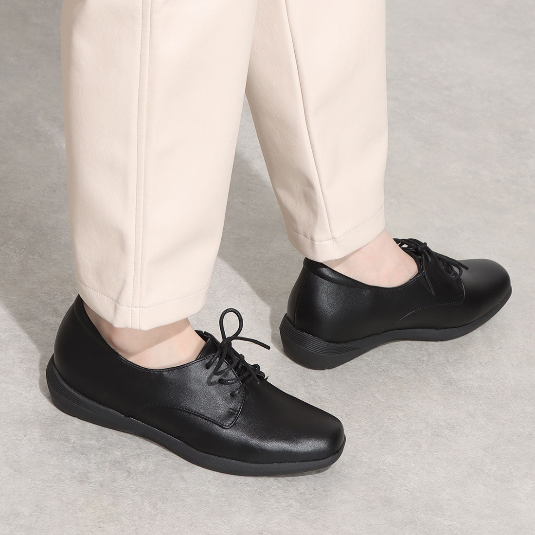 スニーカーパンプス 幅広 3E 防水 インヒール搭載 <4.0cmヒール> 【22.0cm~25.0cm】 FR-1112 fuwaraku