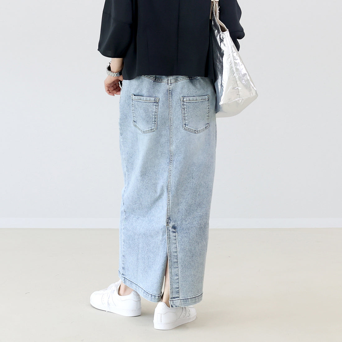 アレッタ ヴィータ Aletta vita ストレッチデニムロングスカート (ブルー) ブルー