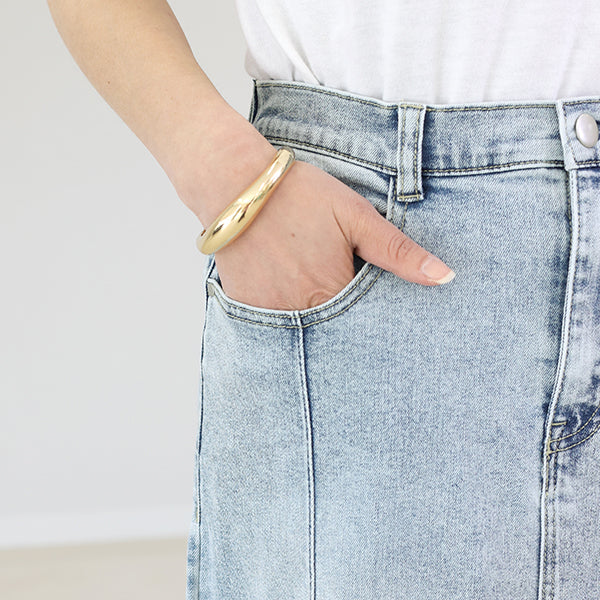 アレッタ ヴィータ Aletta vita ストレッチデニムロングスカート (ブルー) ブルー