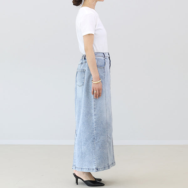 アレッタ ヴィータ Aletta vita ストレッチデニムロングスカート (ブルー) ブルー