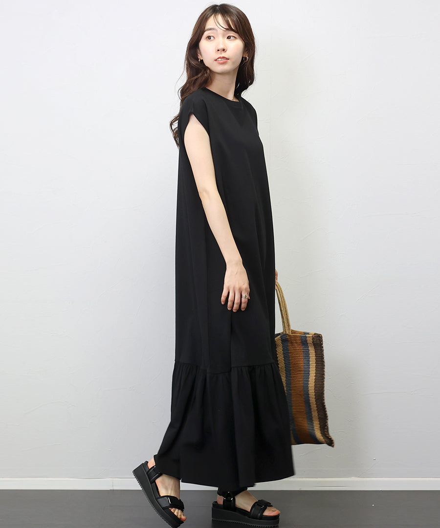 アレッタ ヴィータ Aletta vita 2WAY裾ティアードロングワンピース (ブラック) ブラック
