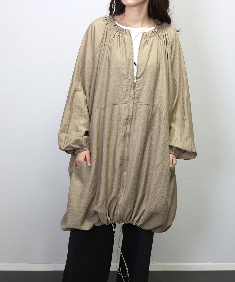 Aletta vita Linen-like Drawstring Hem Strong Blouson