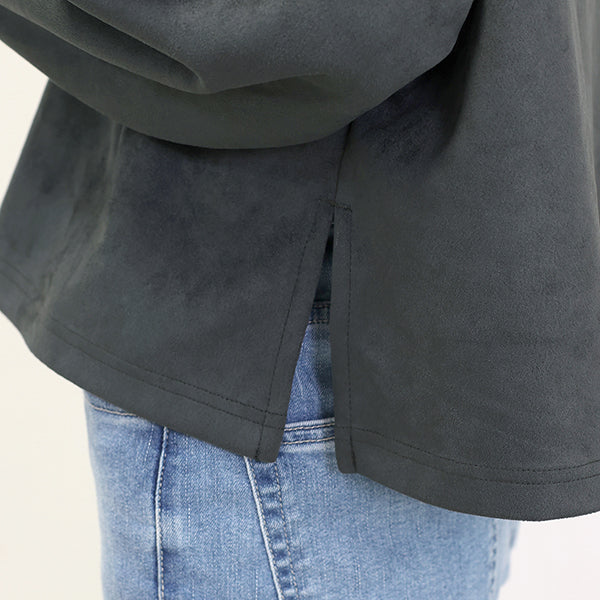 Aletta vita Suede Ponte Half-Zip Pullover