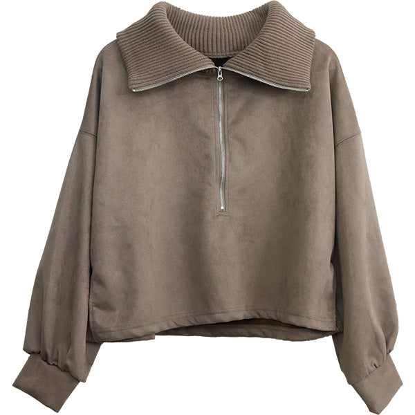 Aletta vita Suede Ponte Half-Zip Pullover