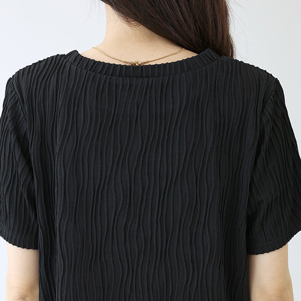 アレッタ ヴィータ Aletta vita ウェーブジャガード半袖プルオーバー (オフホワイト) オフホワイト