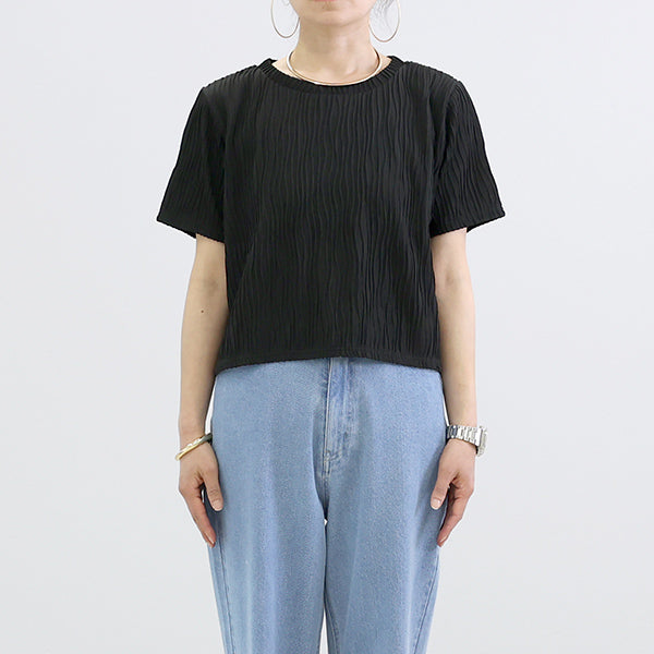 アレッタ ヴィータ Aletta vita ウェーブジャガード半袖プルオーバー (オフホワイト) オフホワイト