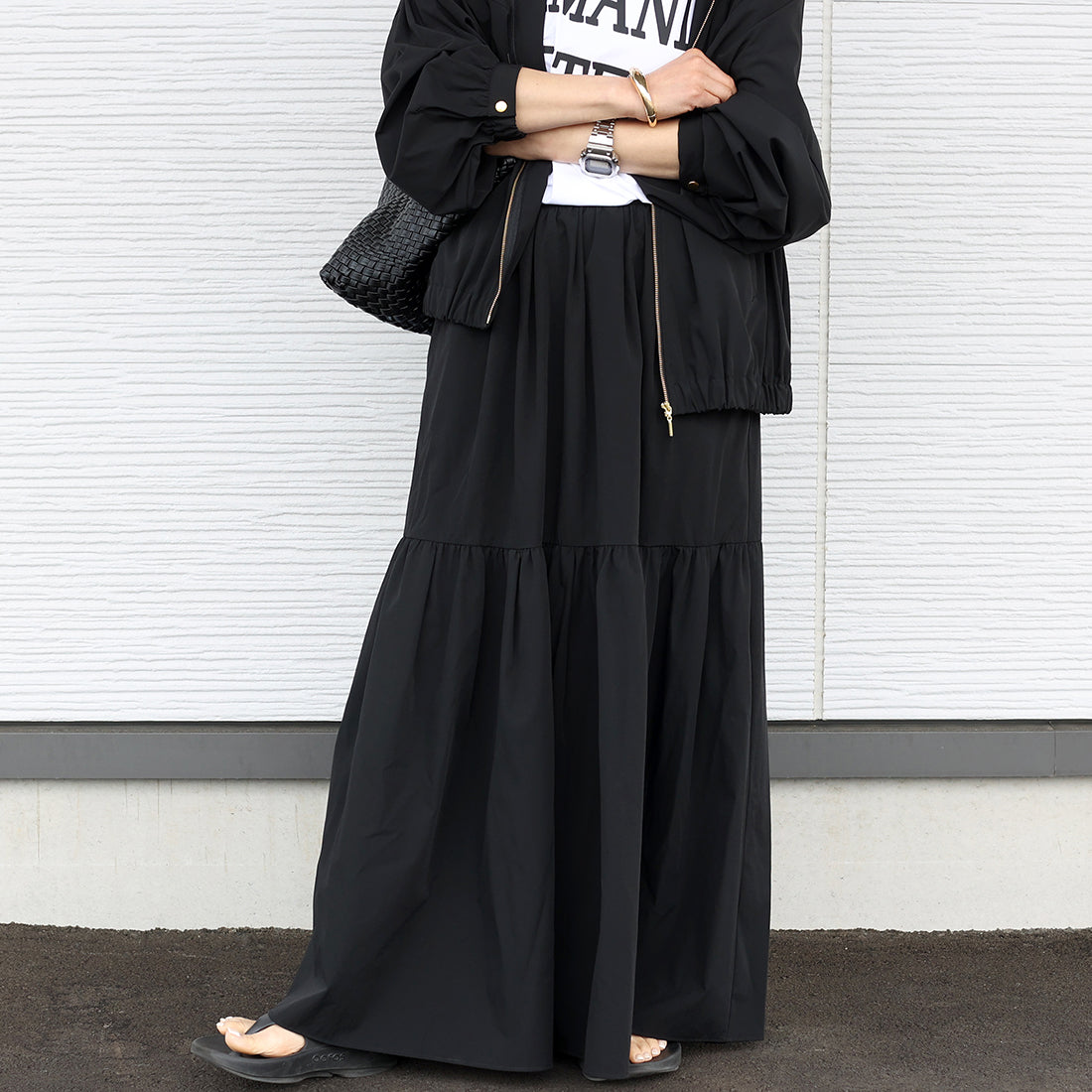 アレッタ ヴィータ Aletta vita 【撥水・UV加工】ティアードロングスカート (グレージュ) グレージュ