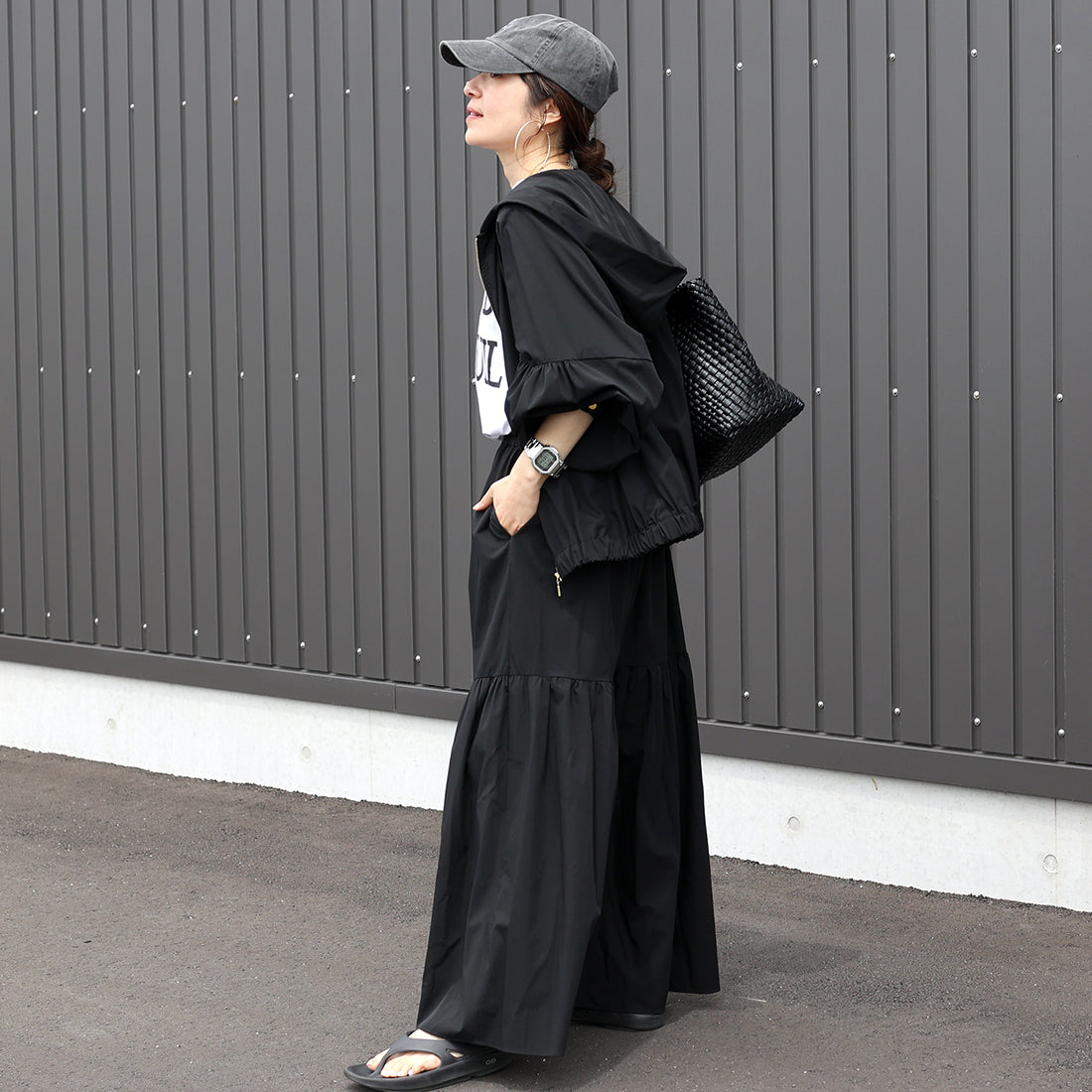 アレッタ ヴィータ Aletta vita 【撥水・UV加工】ティアードロングスカート (グレージュ) グレージュ