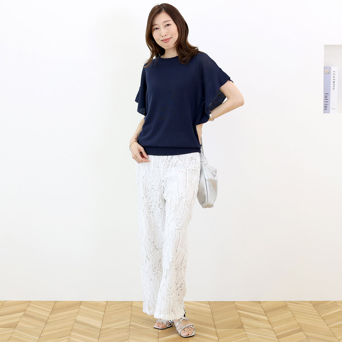 アレッタ ヴィータ Aletta vita フリルスリーブニットプルオーバー (グレージュ) グレージュ