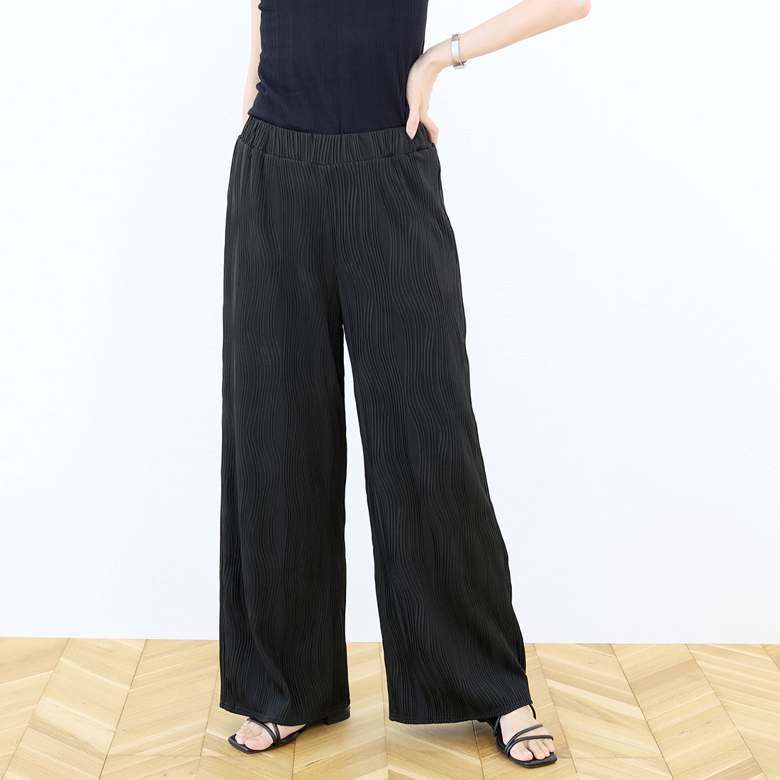 アレッタ ヴィータ Aletta vita ウェーブパイピングワイドパンツ (ブラウン) ブラウン