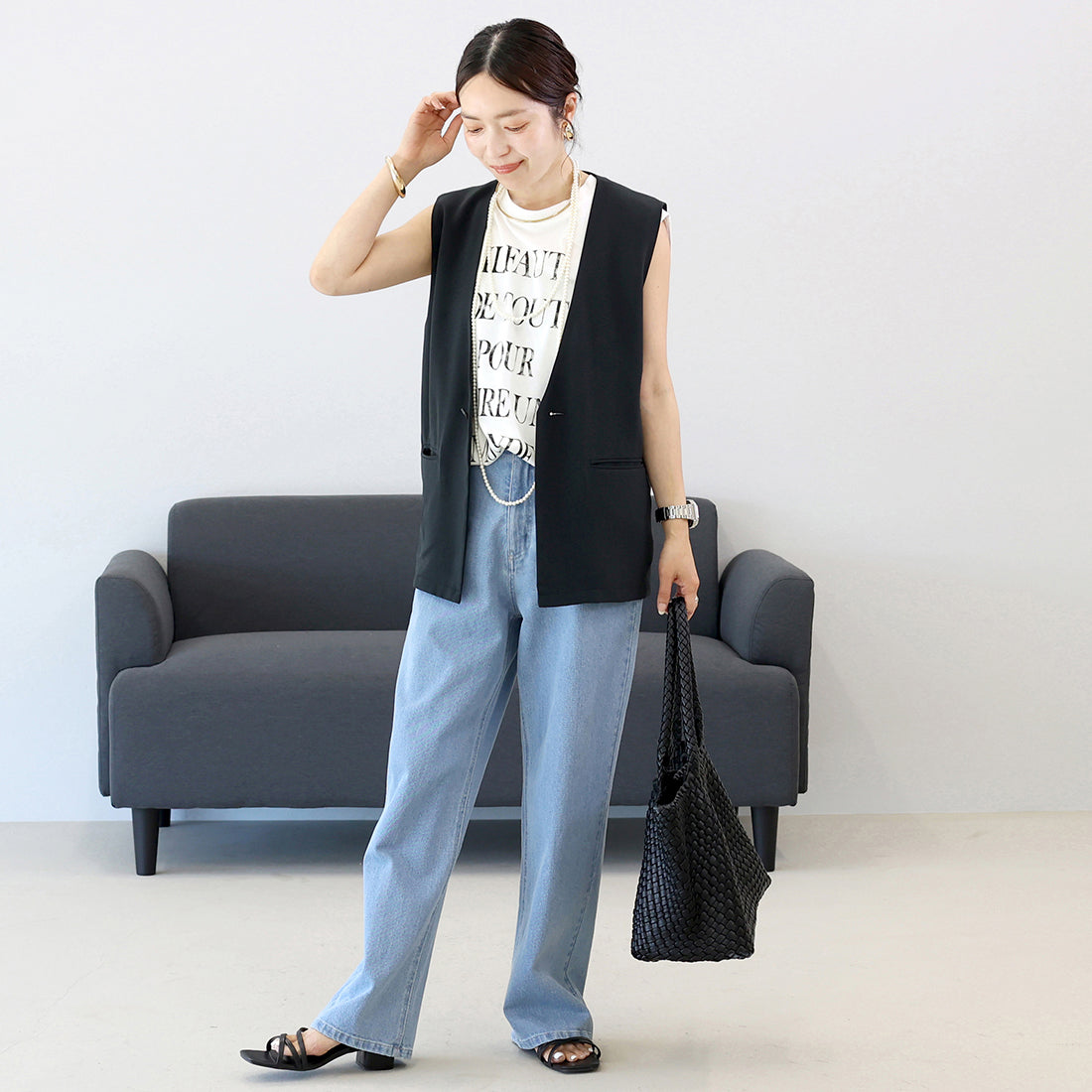 アレッタ ヴィータ Aletta vita 綿天竺ロゴフレンチカットソー (オフホワイト) オフホワイト