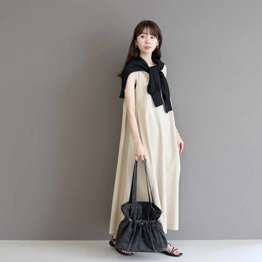 アレッタ ヴィータ Aletta vita デニムドロストトートバッグ (ブラック) ブラック