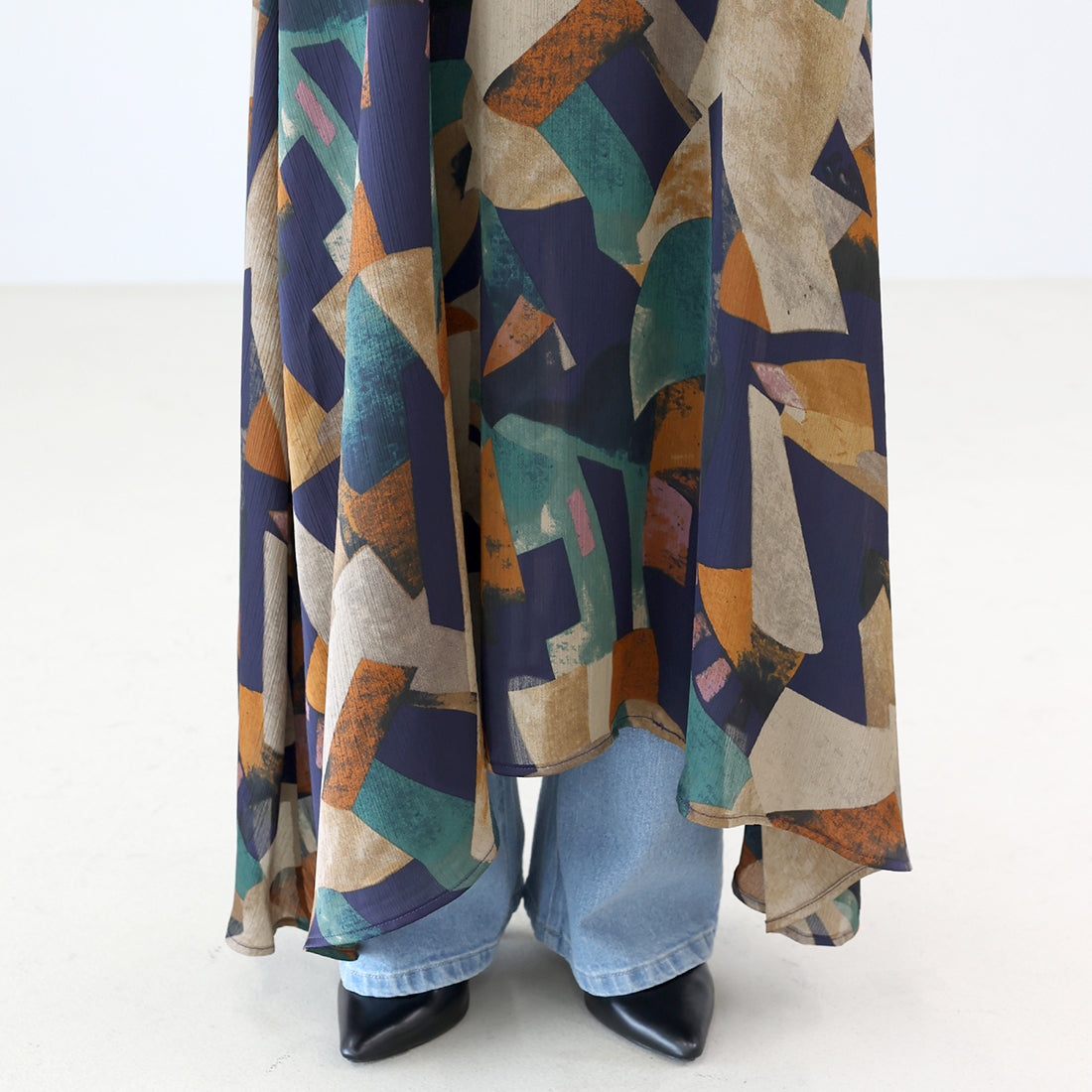 アレッタ ヴィータ Aletta vita プリントシフォンキャミワンピース (ネイビー) ネイビー