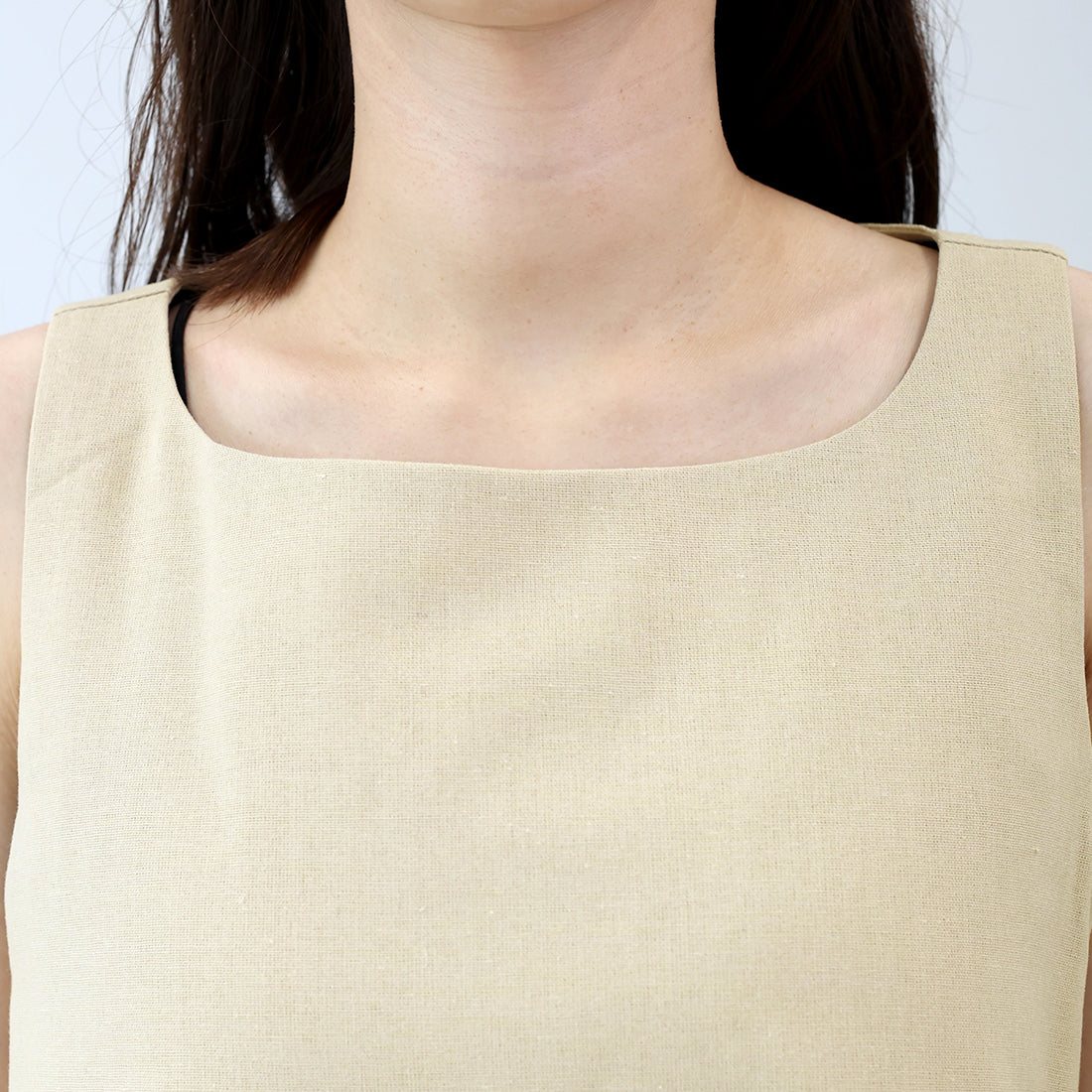 アレッタ ヴィータ Aletta vita コットンリネンタックフレアロングワンピース (ベージュ) ベージュ