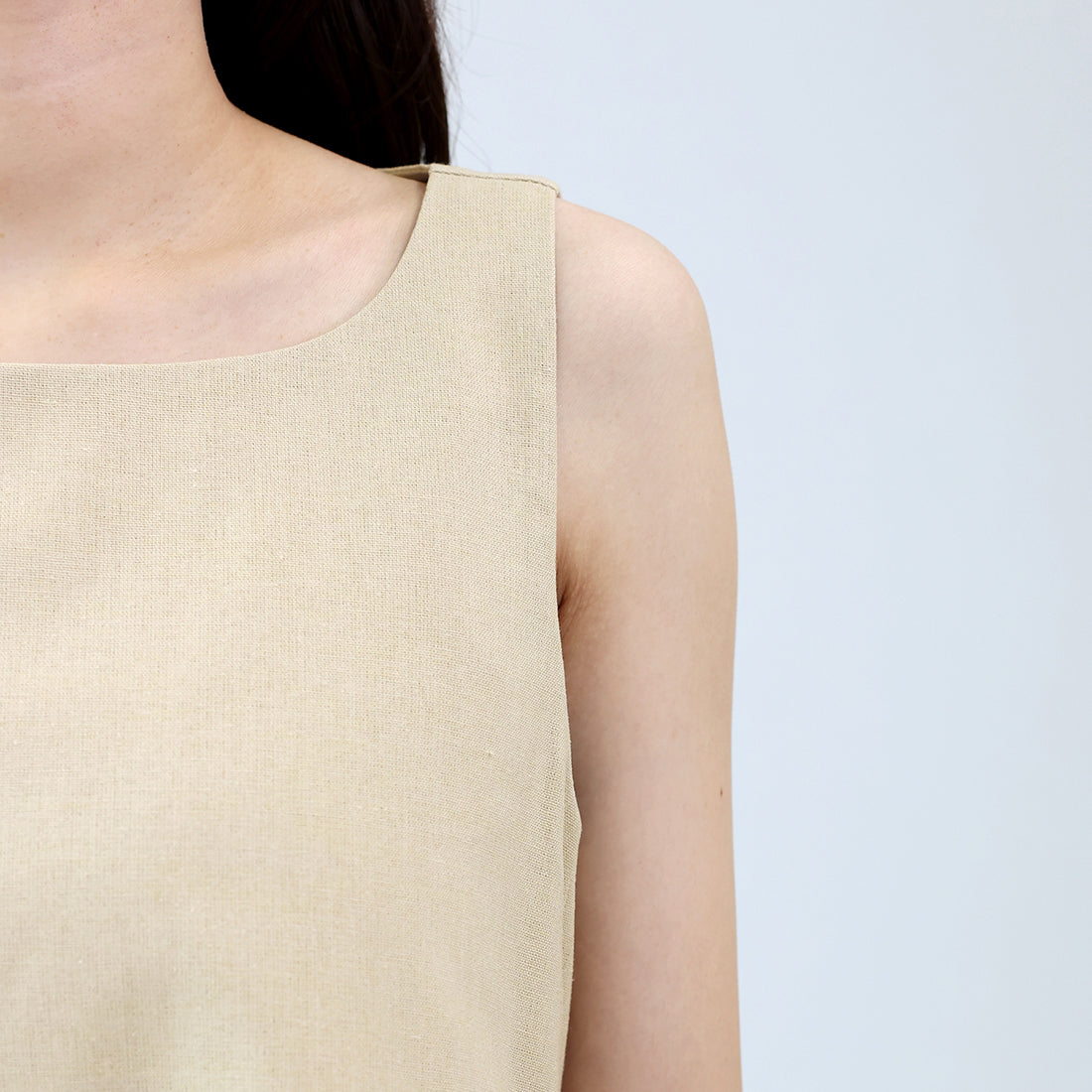 アレッタ ヴィータ Aletta vita コットンリネンタックフレアロングワンピース (ベージュ) ベージュ