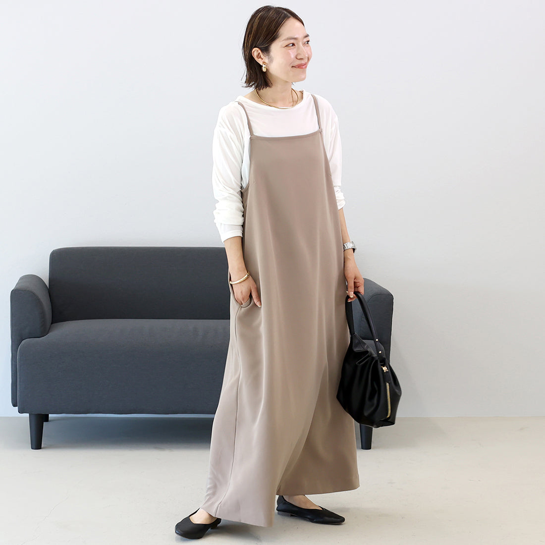 アレッタ ヴィータ Aletta vita ジョーゼットフレアキャミワンピース (モカブラウン) モカブラウン