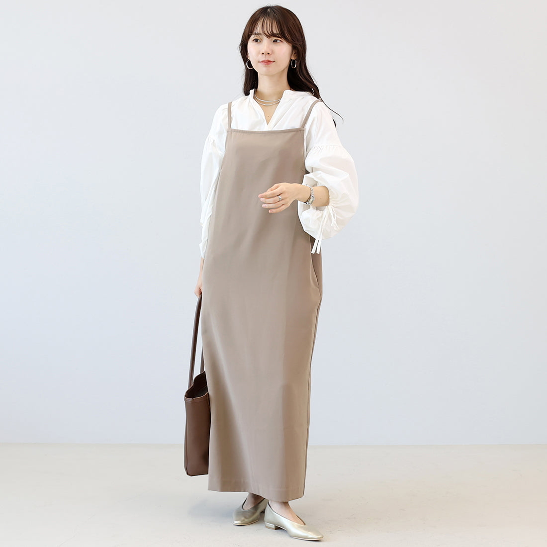 アレッタ ヴィータ Aletta vita ジョーゼットキャミワンピース (モカブラウン) モカブラウン