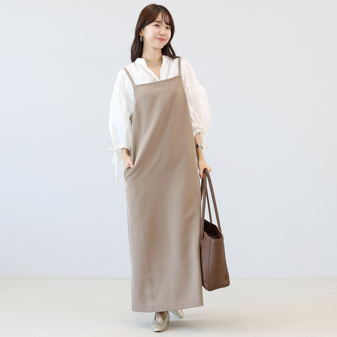 アレッタ ヴィータ Aletta vita ジョーゼットキャミワンピース (モカブラウン) モカブラウン