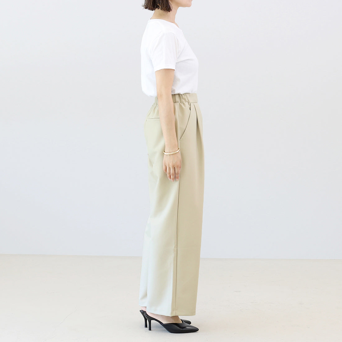 アレッタ ヴィータ Aletta vita エステルツイルタックセミワイドパンツ (グレー) グレー