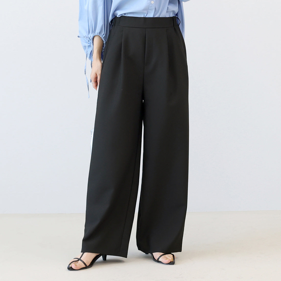 アレッタ ヴィータ Aletta vita エステルツイルタックセミワイドパンツ (ブラック) ブラック