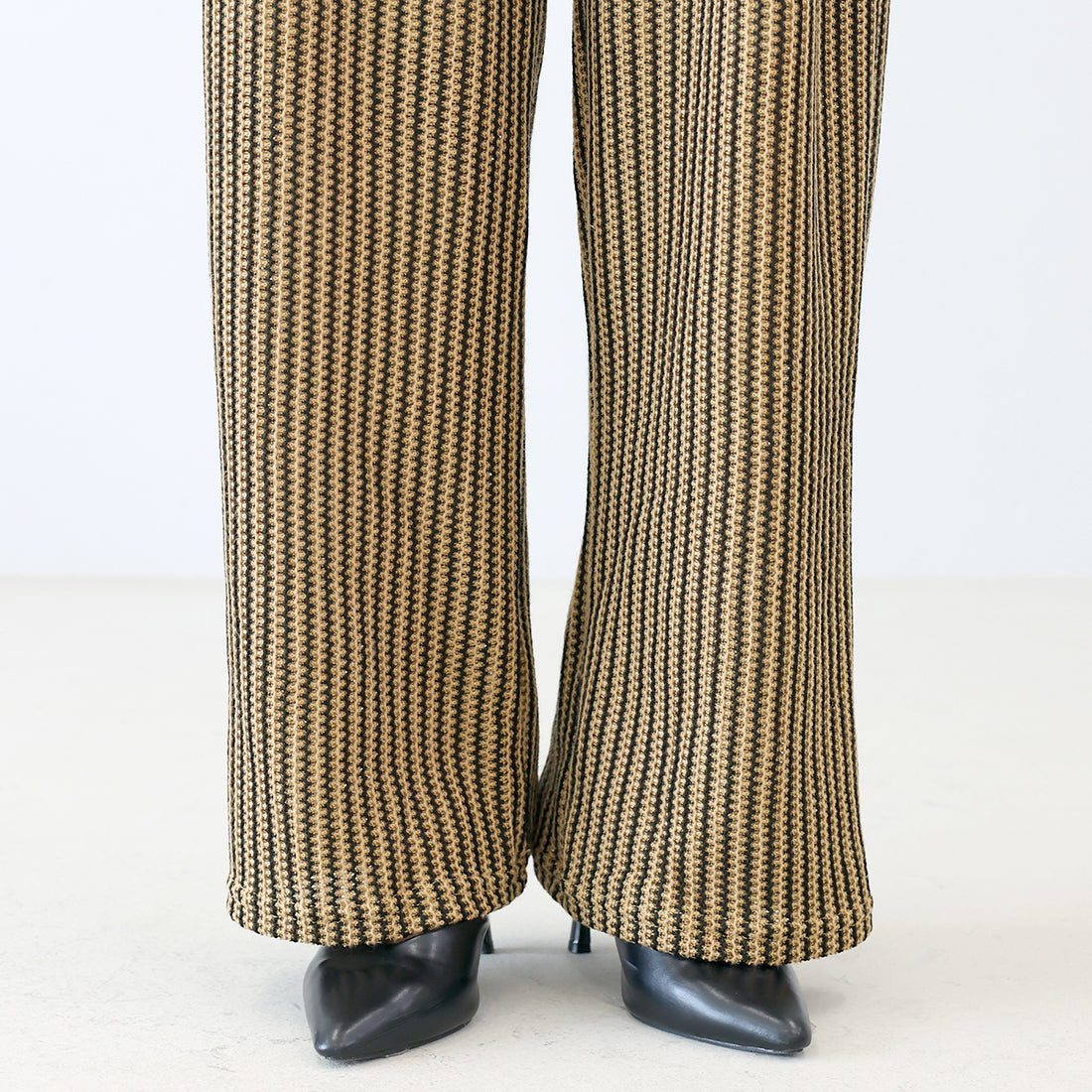 アレッタ ヴィータ Aletta vita ストライプレースイージーワイドパンツ (アイボリー) アイボリー