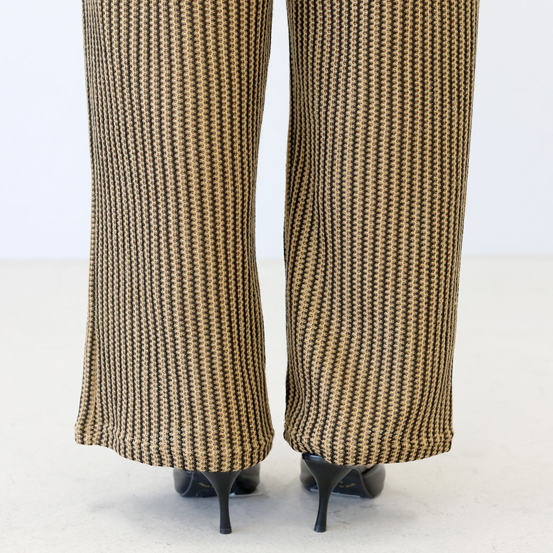 アレッタ ヴィータ Aletta vita ストライプレースイージーワイドパンツ (アイボリー) アイボリー