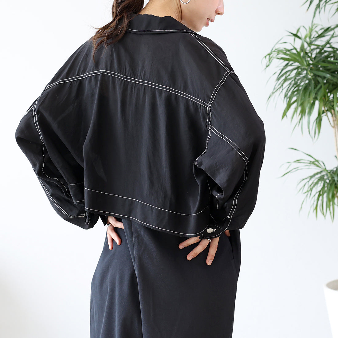 アレッタ ヴィータ Aletta vita カラーステッチシアージャケット (ブラック) ブラック