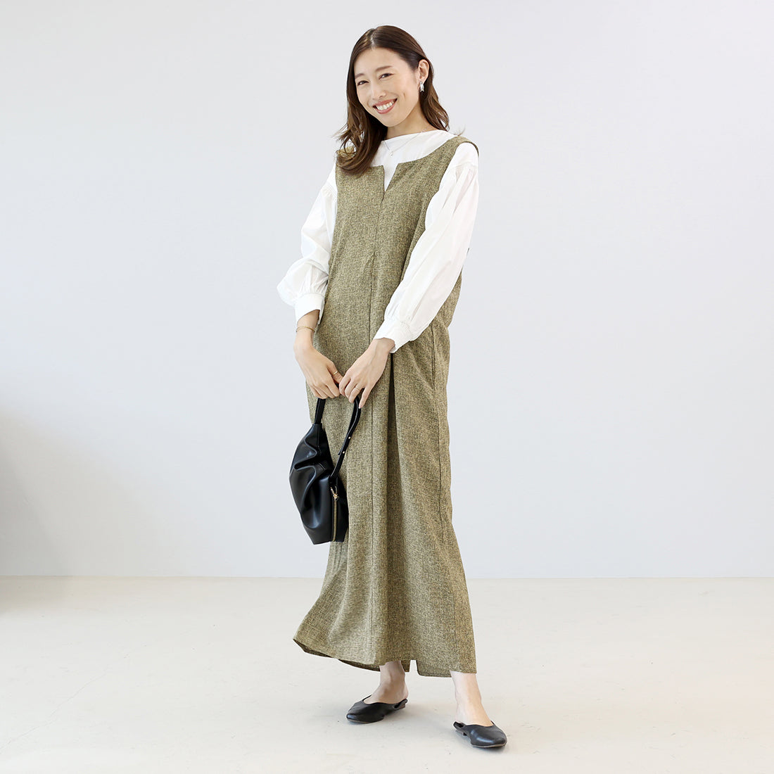 アレッタ ヴィータ Aletta vita ミックスツイード2WAYワンピース (グレー) グレー