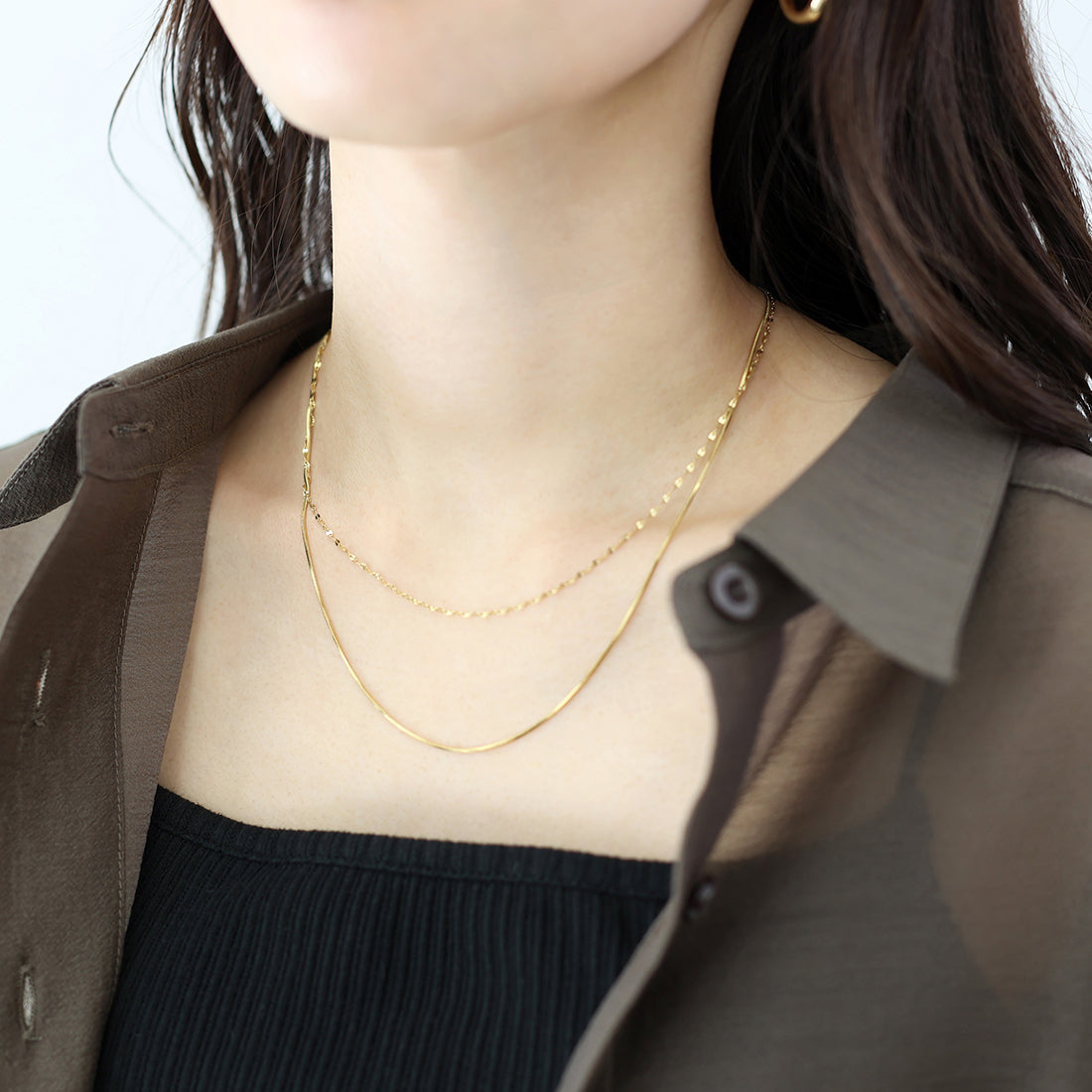 アレッタ ヴィータ Aletta vita サージカルステンレス2連ネックレス (Eミックス シルバー) Eミックス シルバー