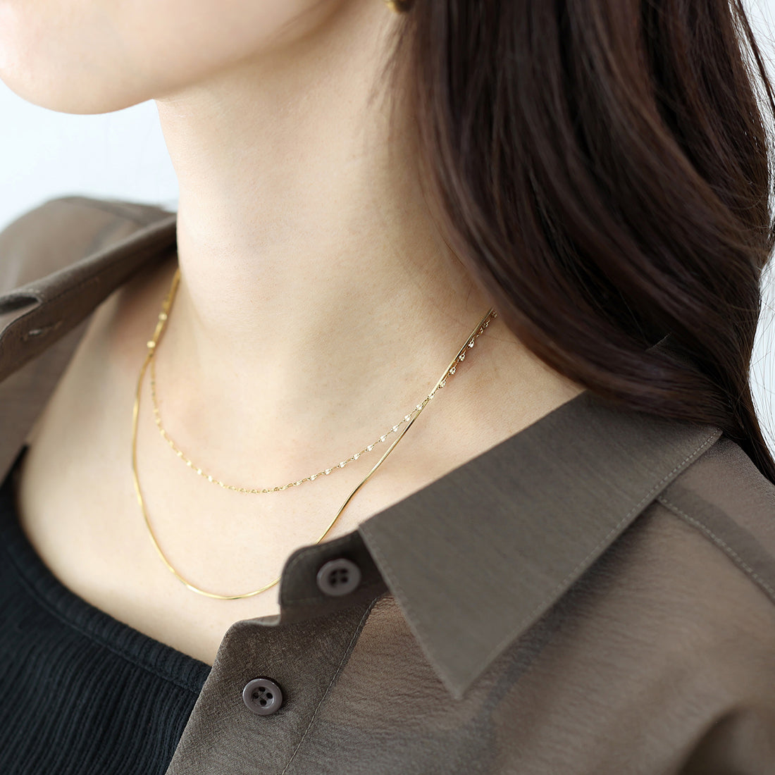 アレッタ ヴィータ Aletta vita サージカルステンレス2連ネックレス (Eミックス シルバー) Eミックス シルバー