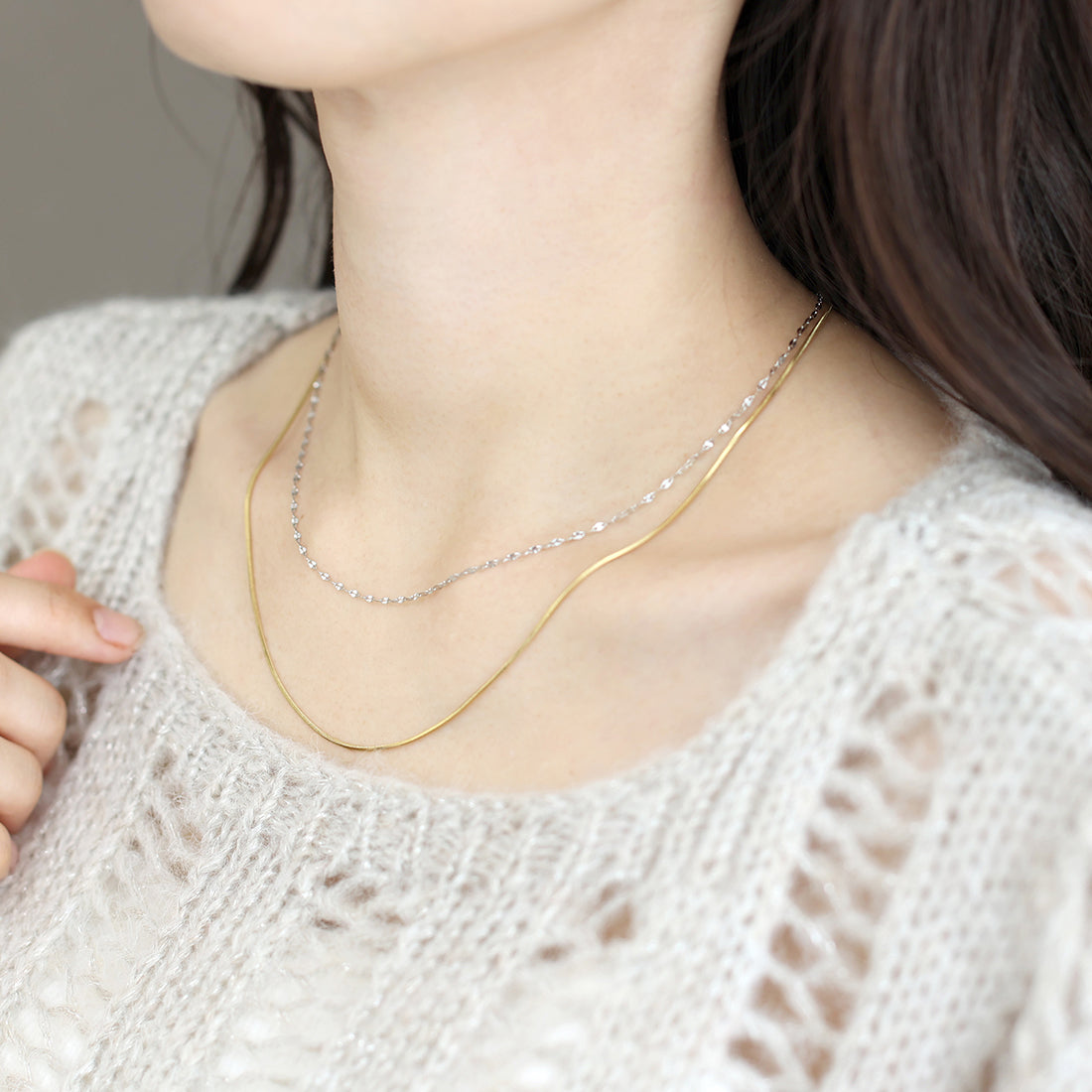 アレッタ ヴィータ Aletta vita サージカルステンレス2連ネックレス (Fミックス ゴールドxシルバー) Fミックス ゴールドxシルバー