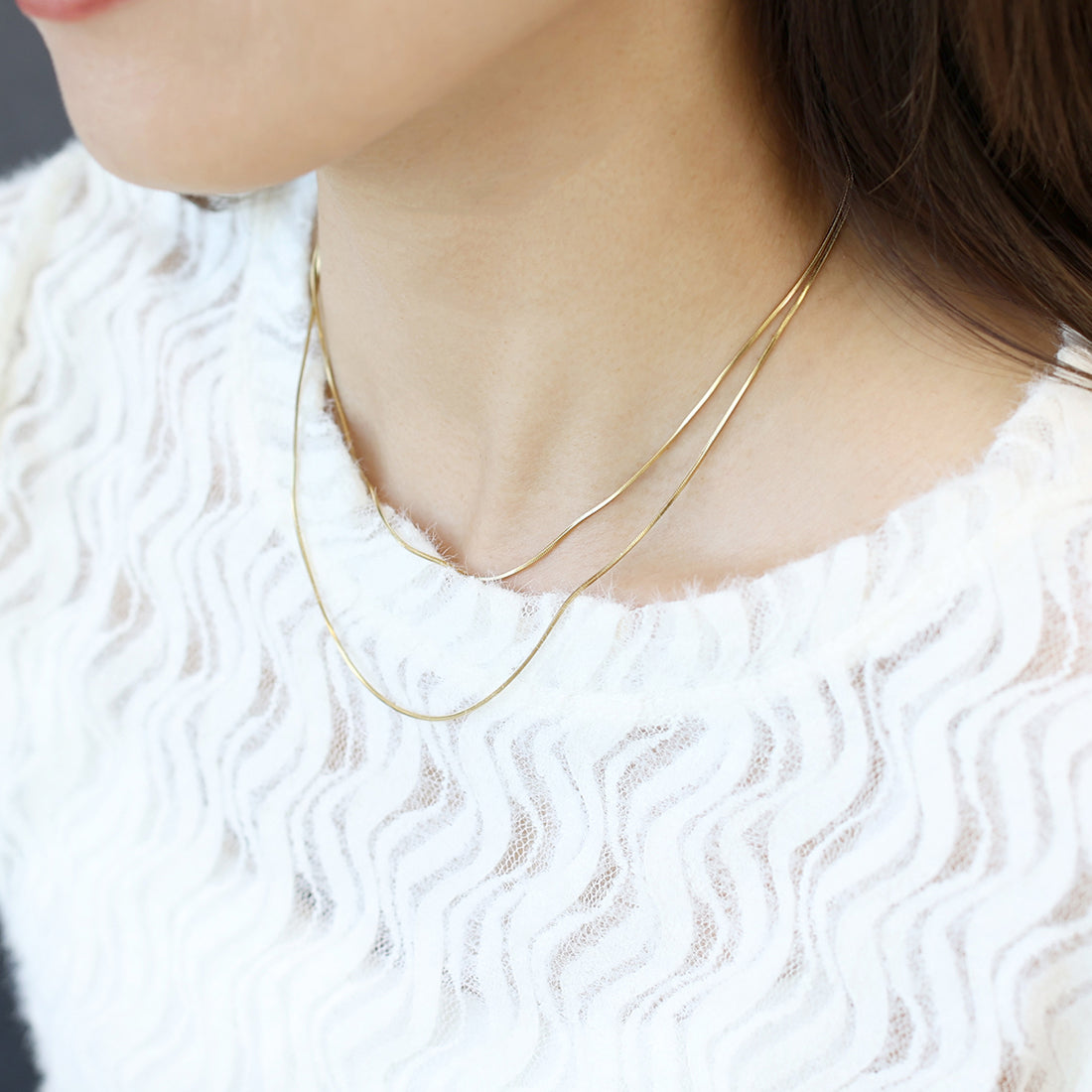 アレッタ ヴィータ Aletta vita サージカルステンレス2連ネックレス (Aスネーク ゴールド) Aスネーク ゴールド