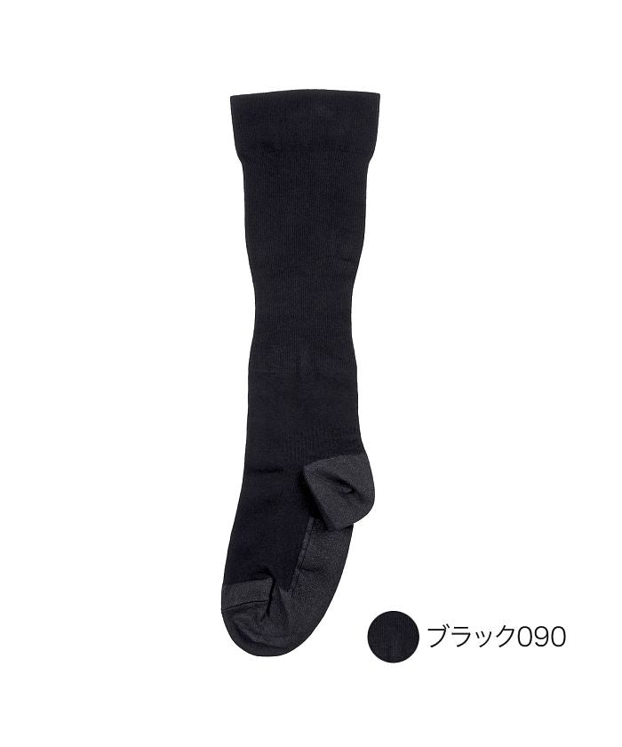 フクスケ fukuske 福助 公式 靴下 着圧ハイソックス ユニセックス fukuske 無地 和紙素材 抗菌防臭 秒ではける 396Q1001婦人 女性 フクスケ fu,ブラック090