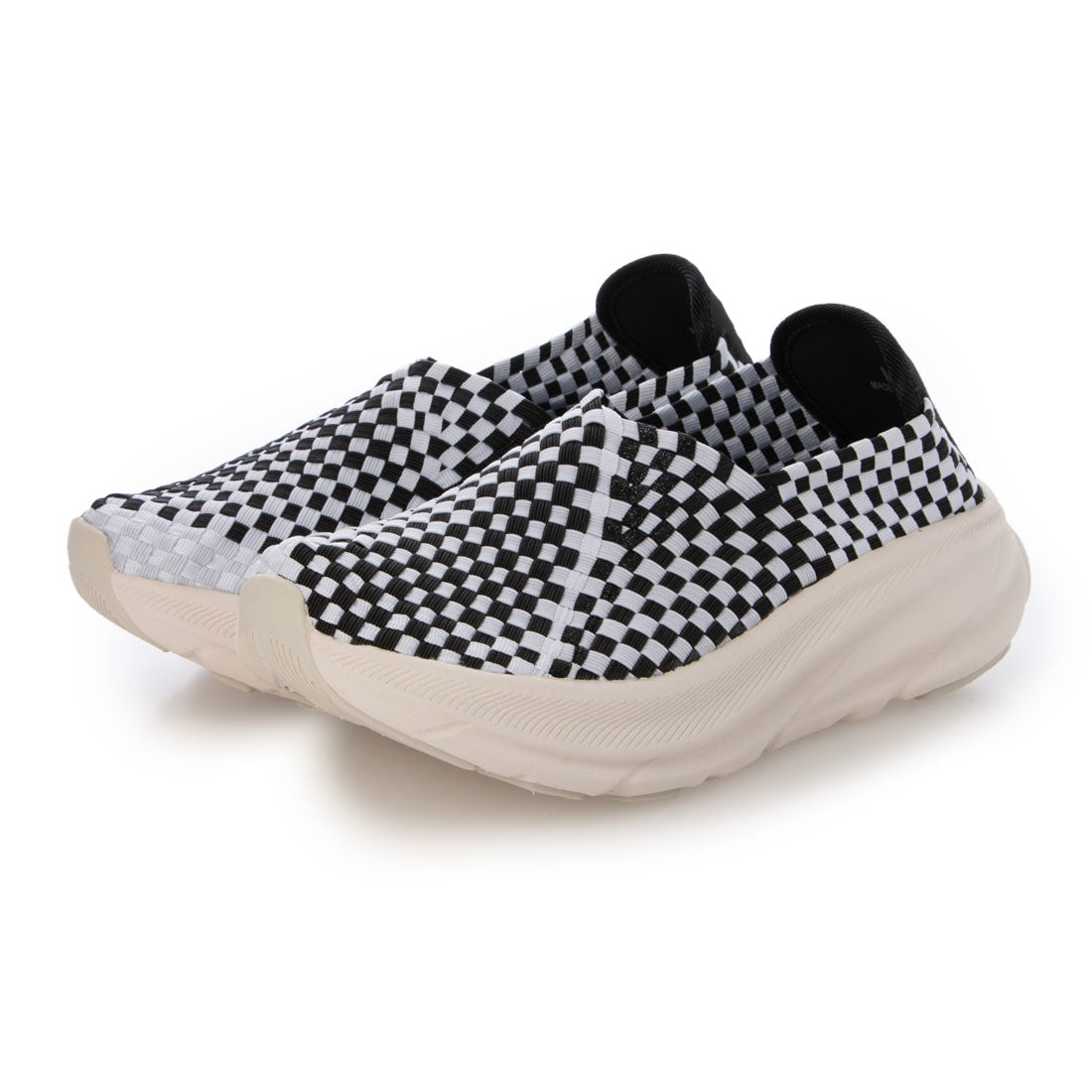ゴムゴム Gomu56 洗える 軽量 厚底 スリップオンスニーカー (ブラック/ホワイト) ブラック/ホワイト