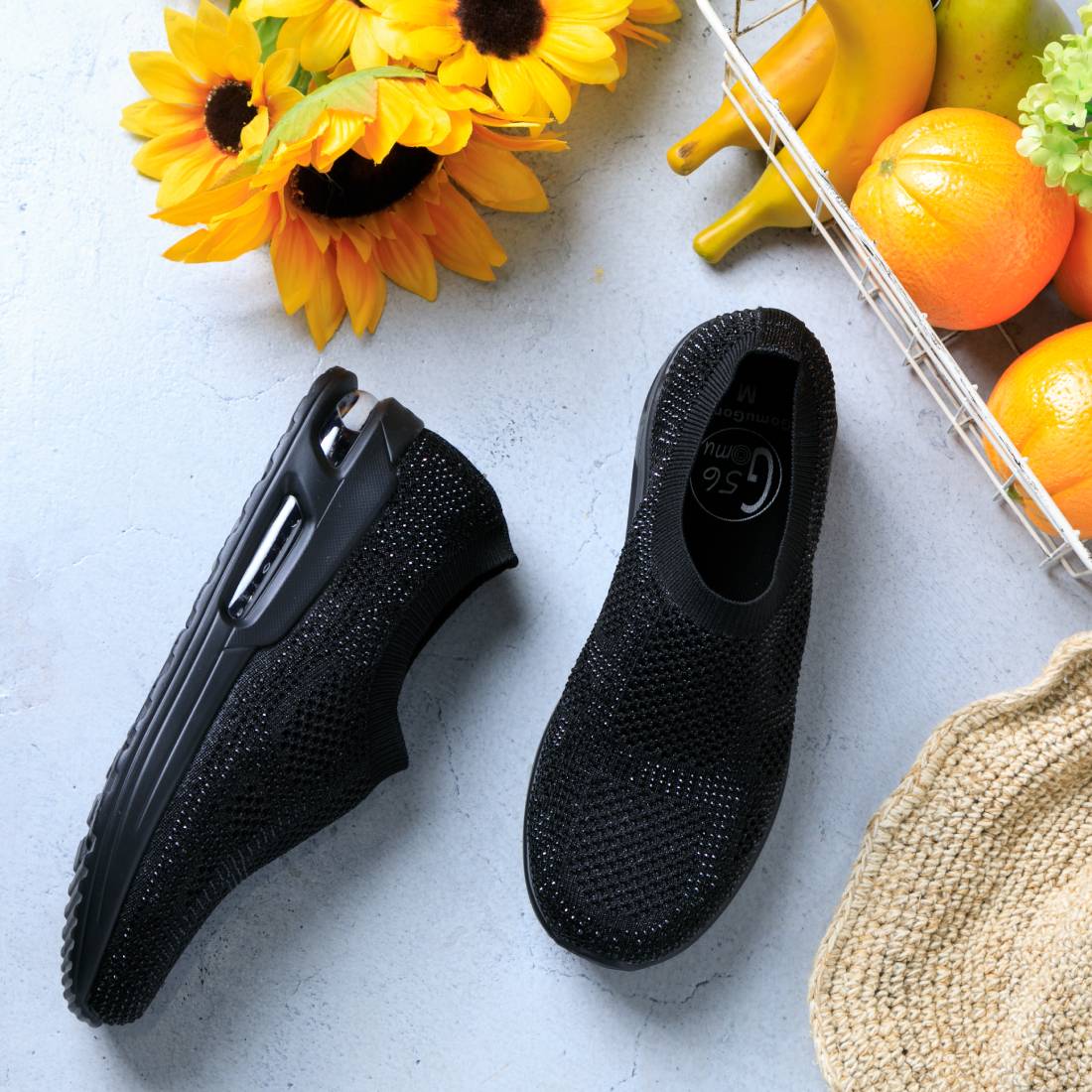 ゴムゴム Gomu56 軽量キラキラニットスニーカー