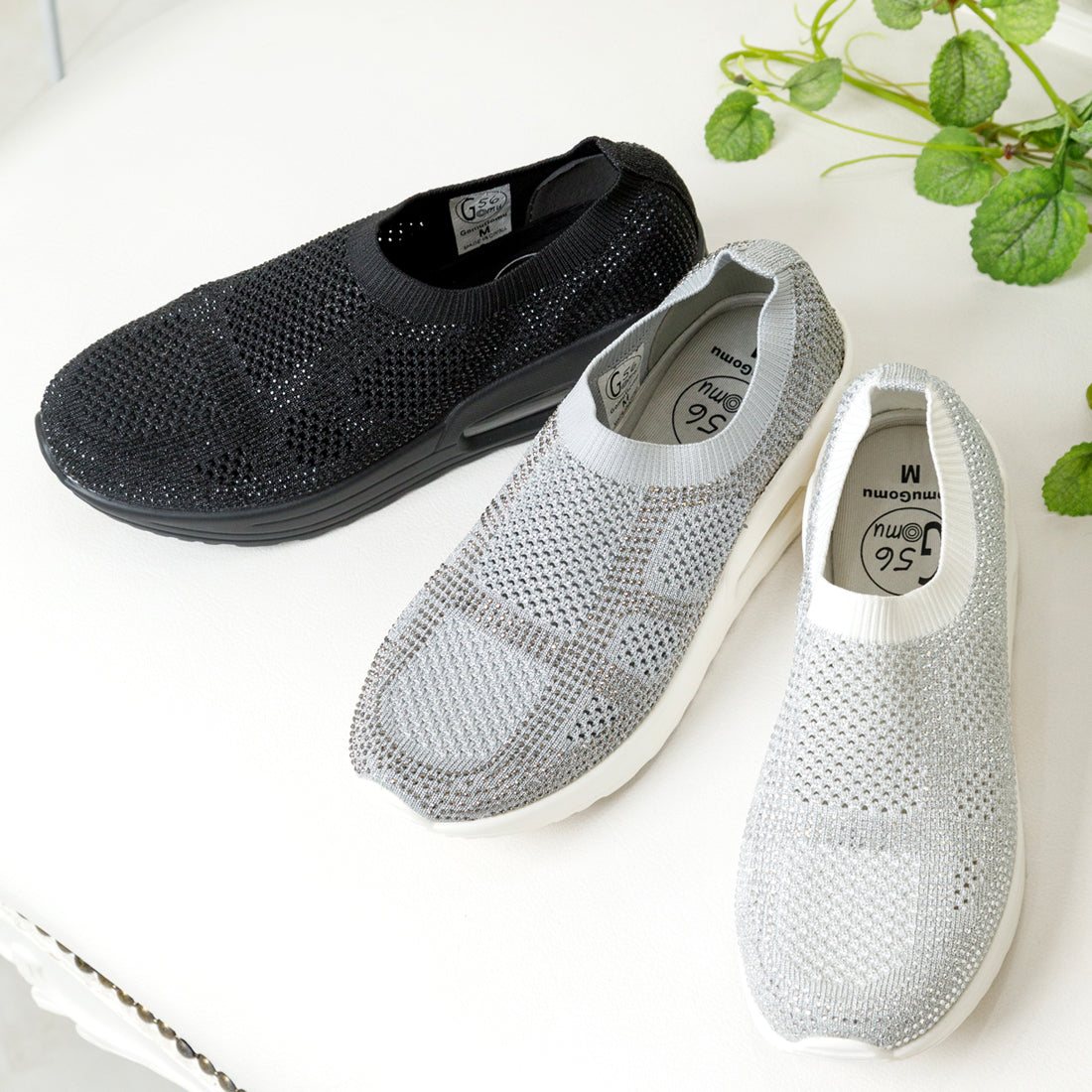 ゴムゴム Gomu56 軽量キラキラニットスニーカー