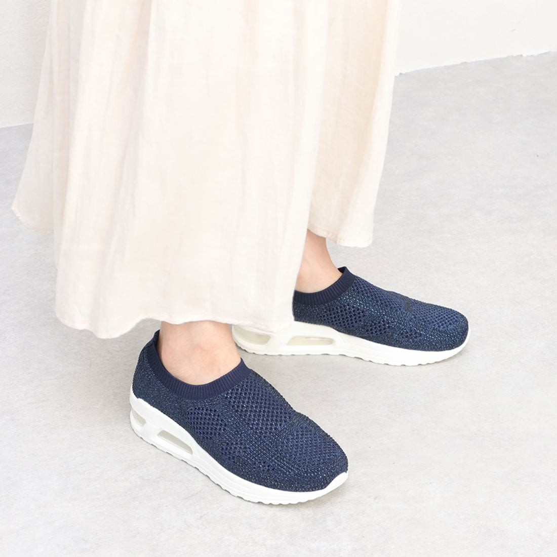 ゴムゴム Gomu56 軽量キラキラニットスニーカー