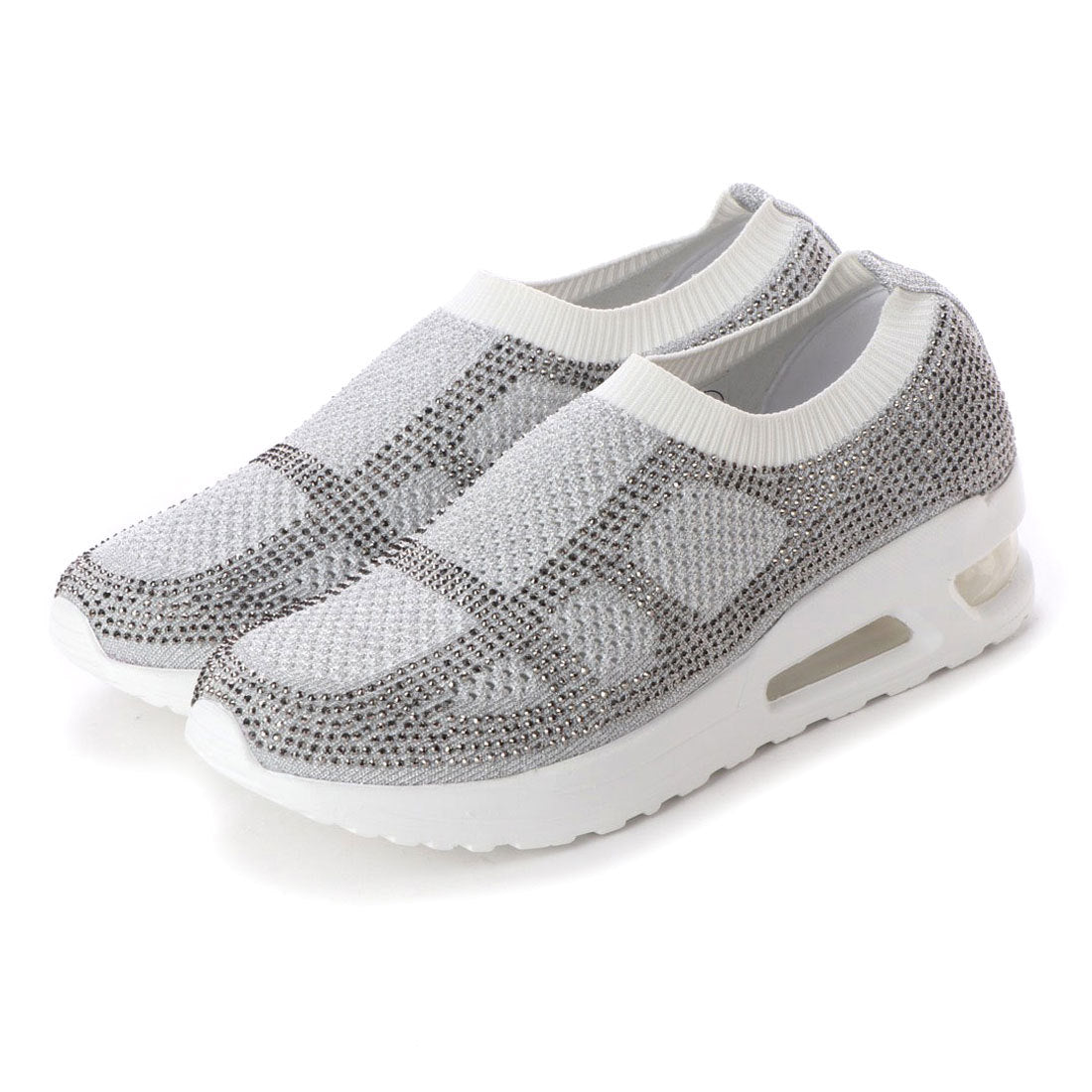 ゴムゴム Gomu56 軽量キラキラニットスニーカー,アイボリー