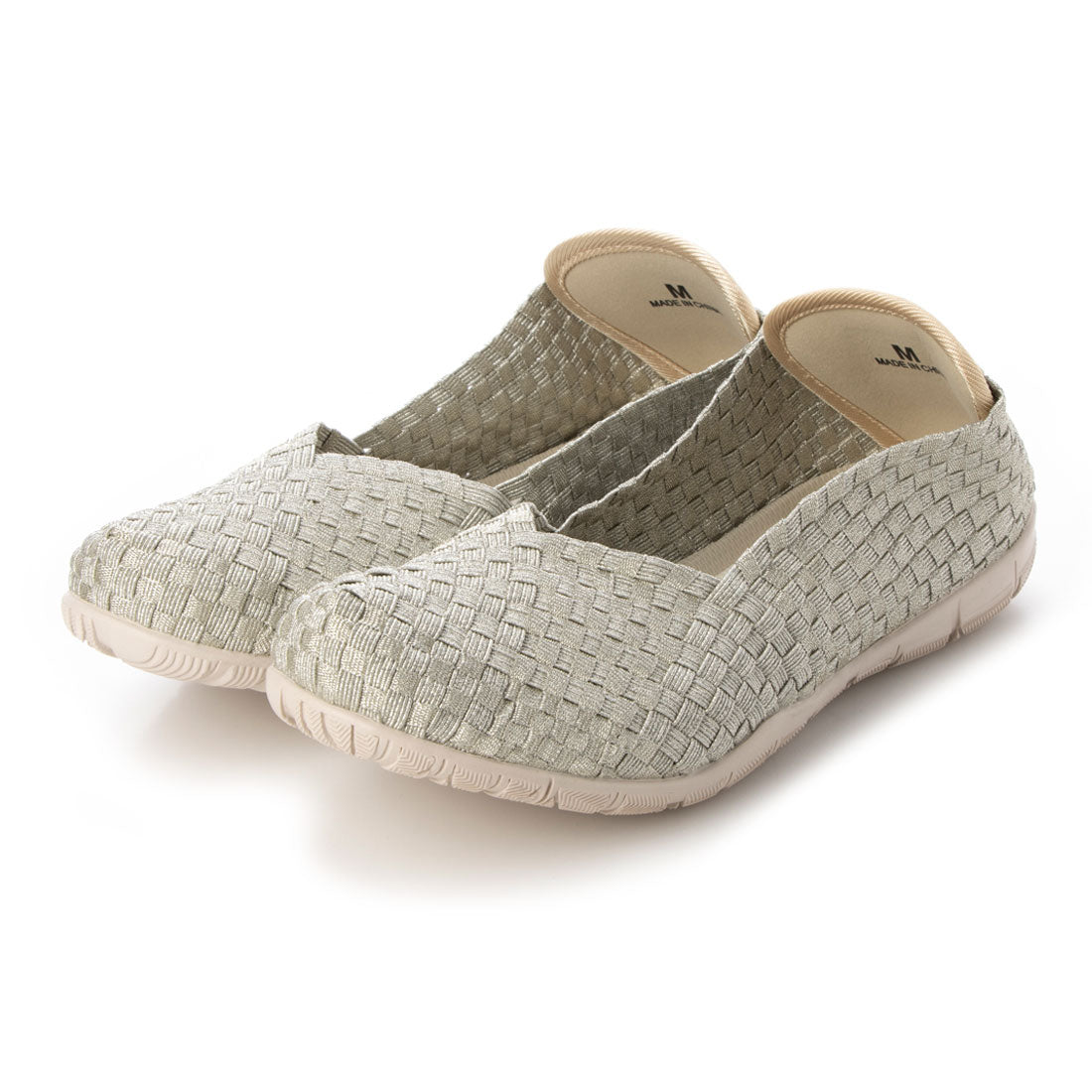 ゴムゴム Gomu56 驚きの屈曲性!フラットバレエパンプス,シャンパン