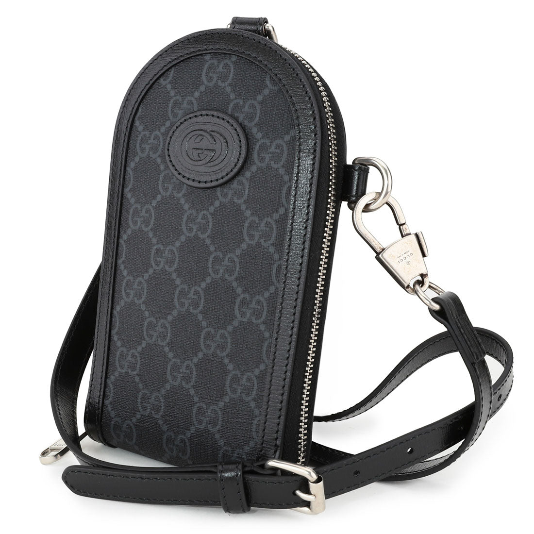グッチ GUCCI ショルダーバッグ GGスプリーム PHONE HOLDER 724357 92TCF 1000 BLACK/GRAY (ブラック/グレー) ブラック/グレー