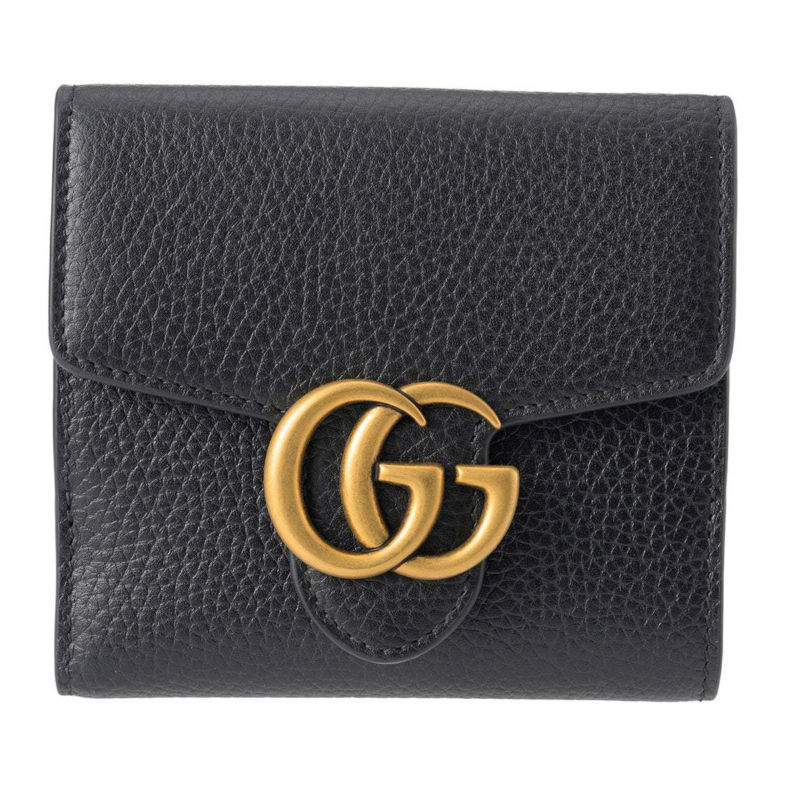 グッチ GUCCI 2つ折り財布 GGマーモント COMPACT WALLET 782749 A7M0T 1000 BLACK (ブラック) ブラック