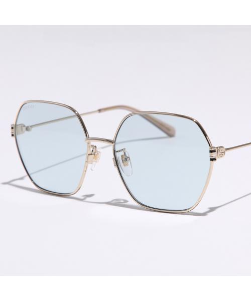 グッチ GUCCI GUCCI サングラス GG1285SA ポリゴン型 メタルフレーム (004/GOLD-GOLD-LIGHTBLUE) 004/GOLD-GOLD-LIGHTBLUE
