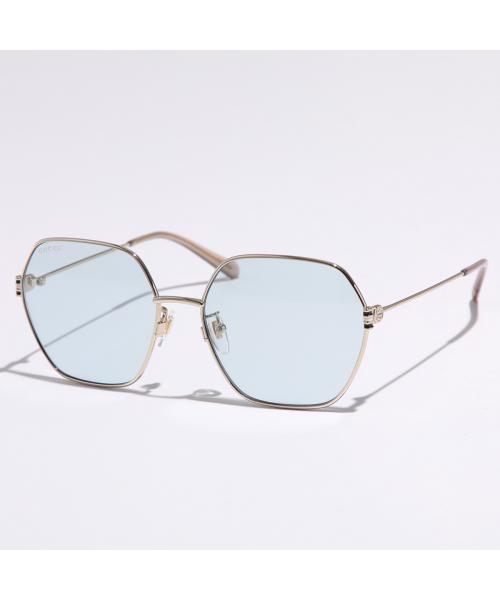 グッチ GUCCI GUCCI サングラス GG1285SA ポリゴン型 メタルフレーム (004/GOLD-GOLD-LIGHTBLUE) 004/GOLD-GOLD-LIGHTBLUE