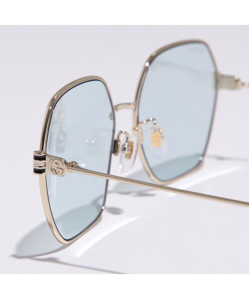グッチ GUCCI GUCCI サングラス GG1285SA ポリゴン型 メタルフレーム (004/GOLD-GOLD-LIGHTBLUE) 004/GOLD-GOLD-LIGHTBLUE