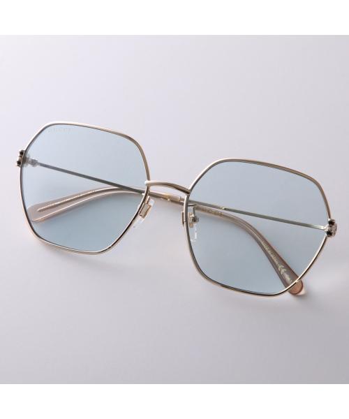 グッチ GUCCI GUCCI サングラス GG1285SA ポリゴン型 メタルフレーム (004/GOLD-GOLD-LIGHTBLUE) 004/GOLD-GOLD-LIGHTBLUE